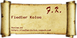 Fiedler Kolos névjegykártya