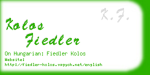 kolos fiedler business card